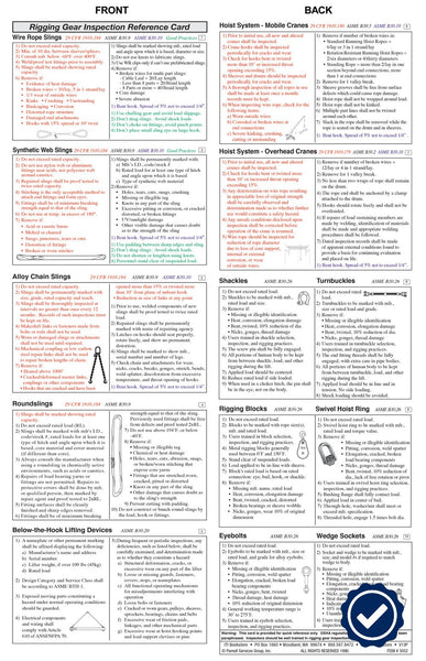 Rigging Gear Inspection Reference Card (Pocket Size)