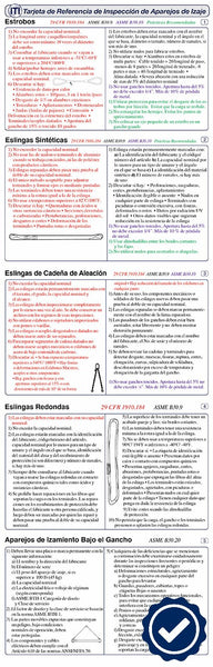 Rigging Gear Inspection Reference Card (Spanish)
