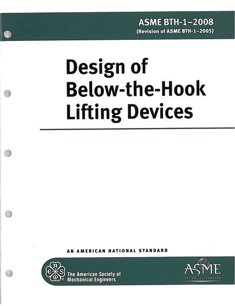 BTH-1 Design of Below-the-Hook Lifting Devices