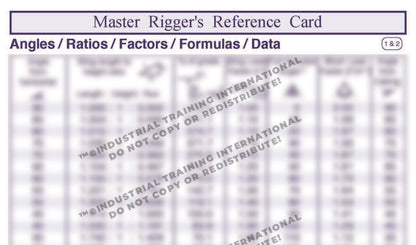 Master Rigger Reference Card (Wallet Size)