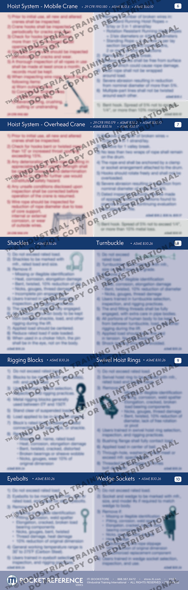 Rigging Gear Inspection Reference Card (Pocket Size)