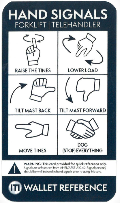 Forklift & Telehandler Hand Signals – ITI Bookstore