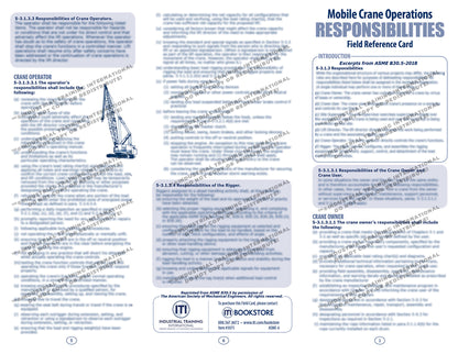 Mobile Crane Operations Responsibilities Card (ASME B30.5)