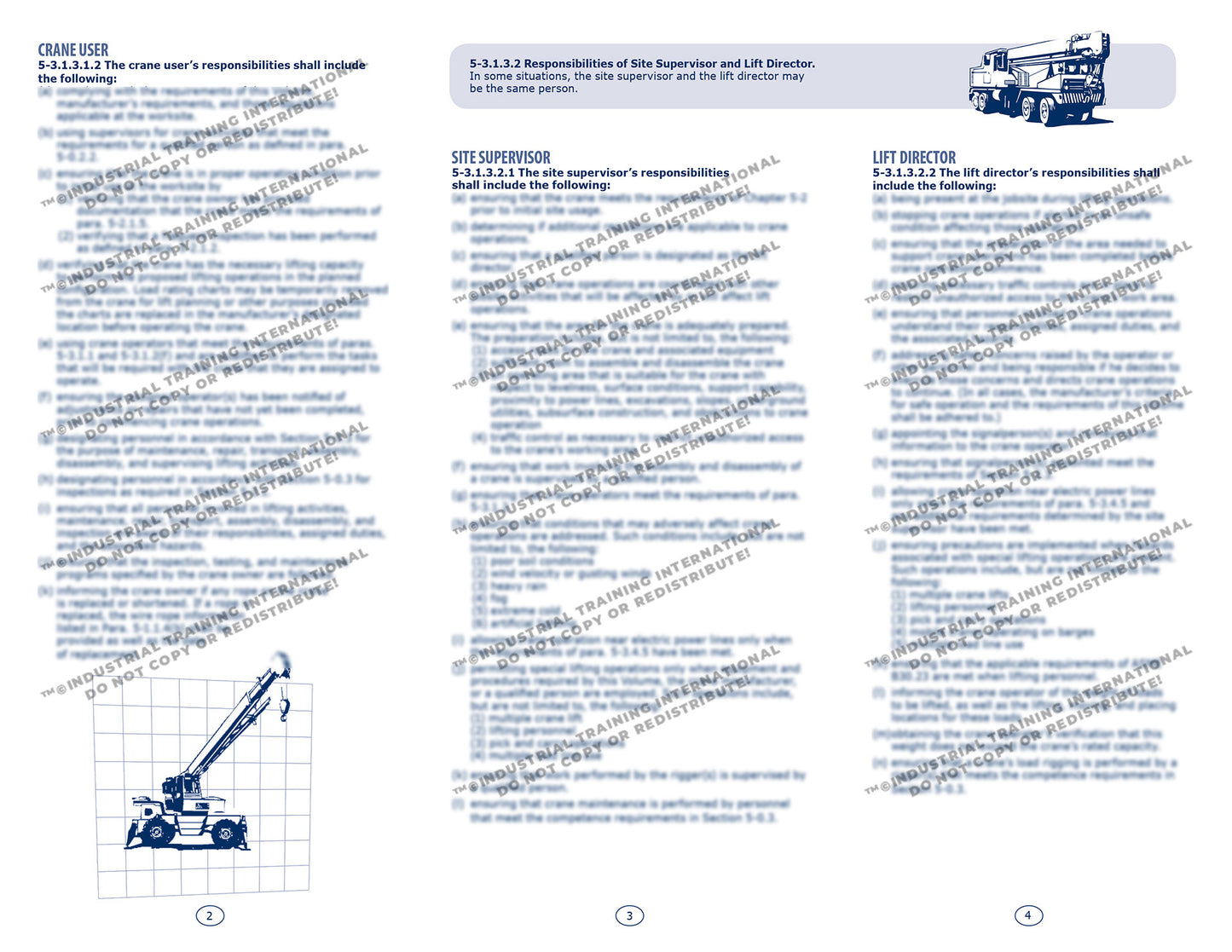 Mobile Crane Operations Responsibilities Card (ASME B30.5)