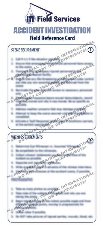 Accident Investigation Field Reference Card