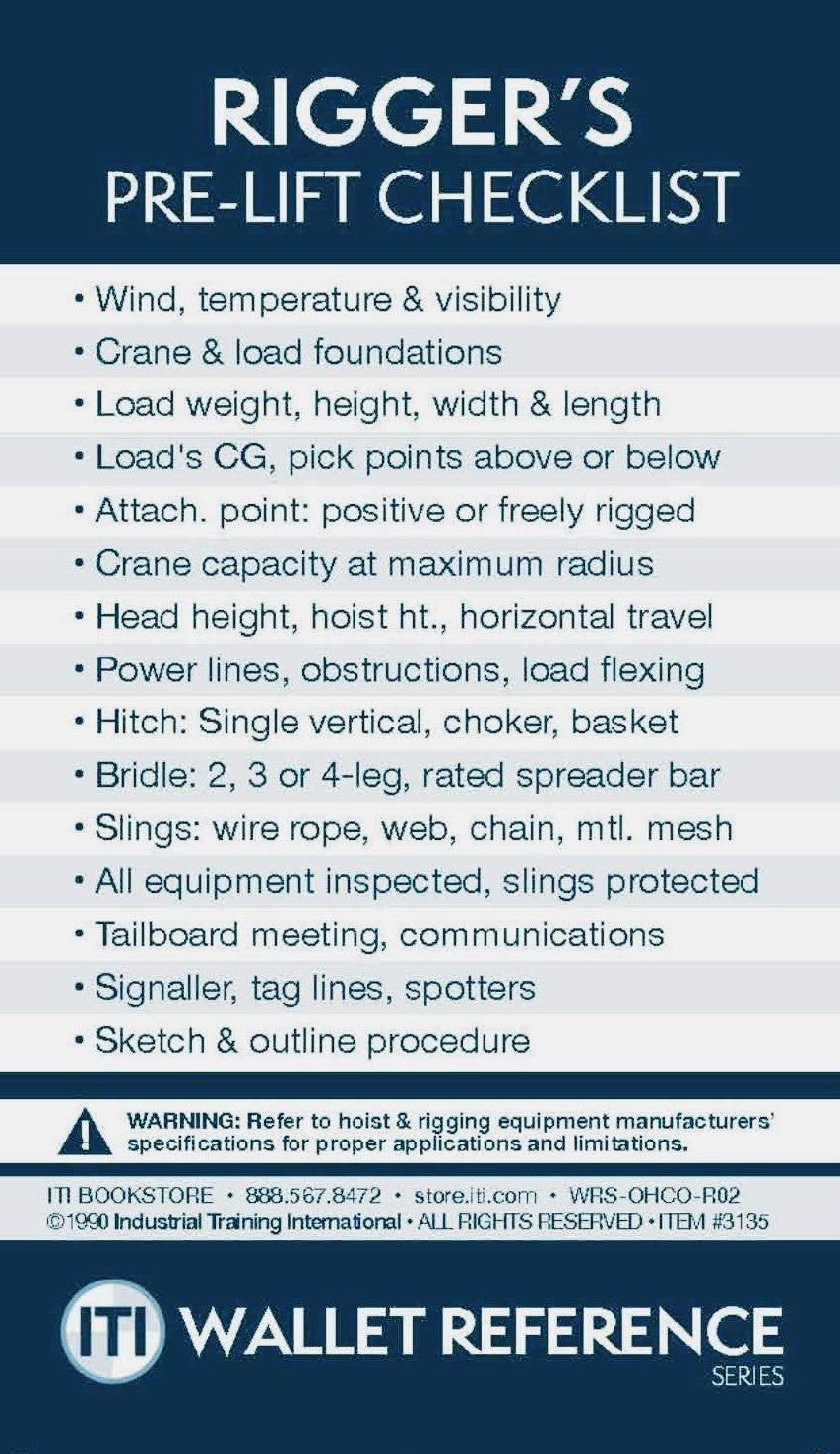 Overhead & Gantry Crane Hand Signal Cards (Wallet Size)