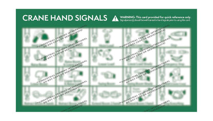 Crane Hand Signal Card (English & Spanish)