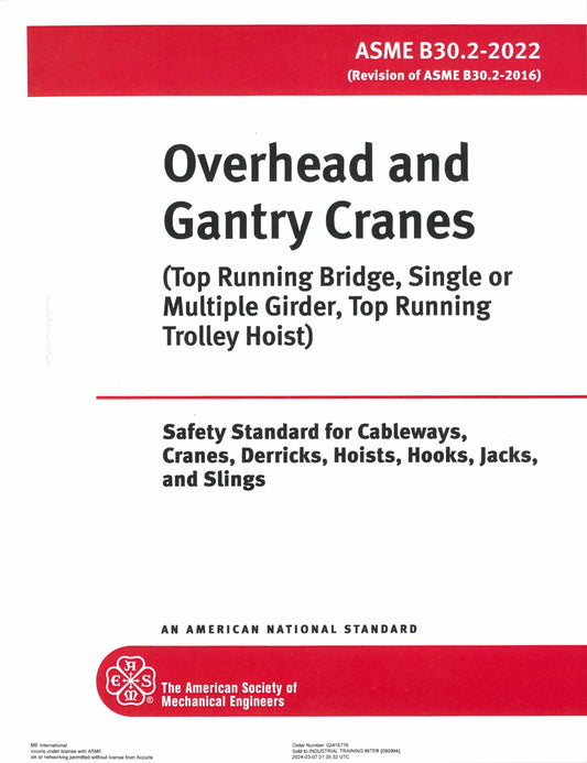 B30.2 Overhead & Gantry Cranes