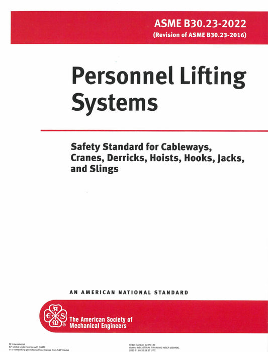 B30.23 Personnel Lifting Systems