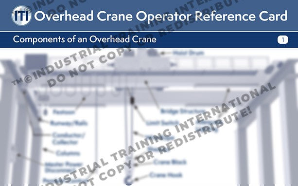 Operator Reference Sheet Overhead Crane Operator Reference Card – ITI Bookstore
