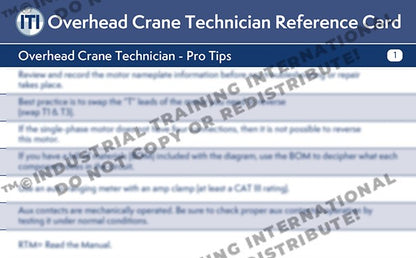 Overhead Crane Technician Reference Card