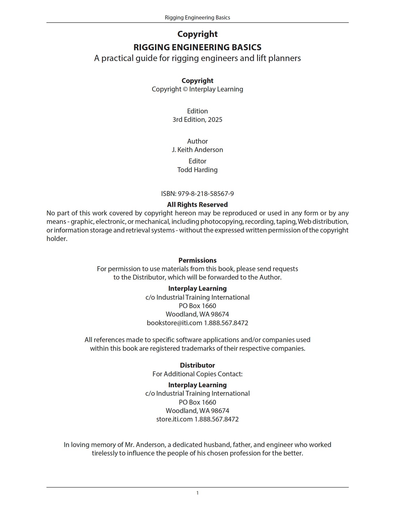 Rigging Engineering Basics - 3rd Edition – ITI Bookstore