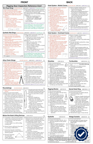 Nylon Rigging Card Rigging Gear Inspection Reference Card (Pocket Size) - ITI Bookstore