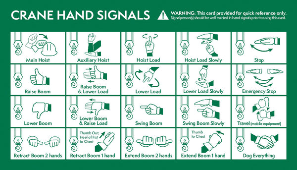 Crane Hand Signal Card (English & Spanish)