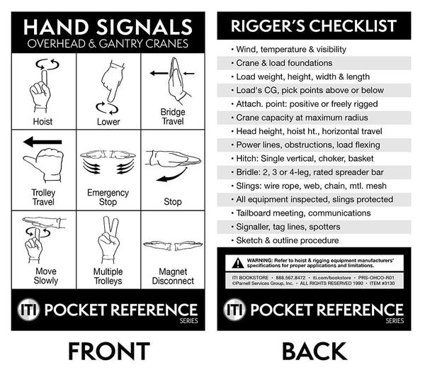 Overhead & Gantry Crane Hand Signal Cards (Pocket Size)